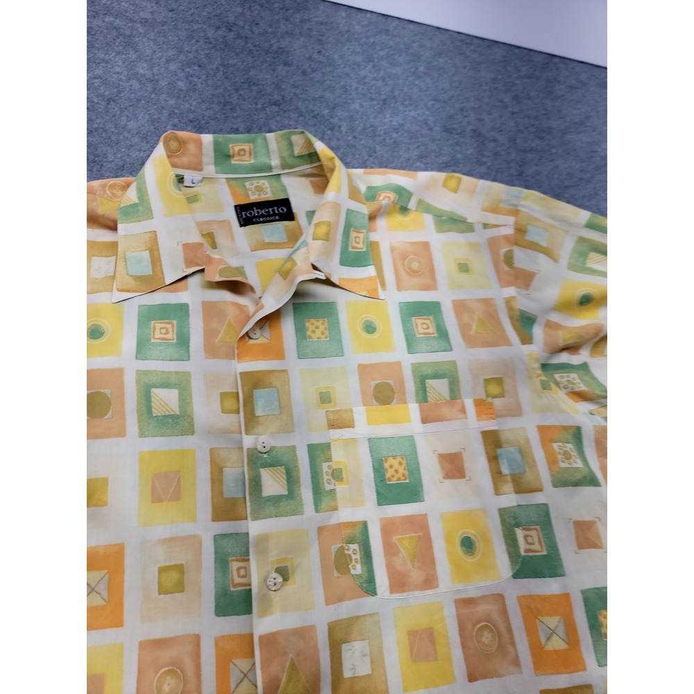 Roberto Classico Made In Italy Short Sleeve  Large Camp Shirt Cabana Resort - Picture 4 of 16